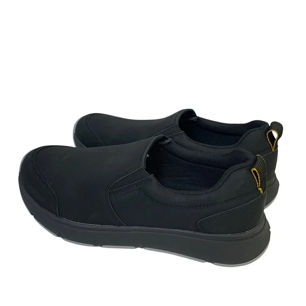 Gerry Mens Size 10 Black Faux Leather Slide On Moc II Comfort Sneakers Shoes